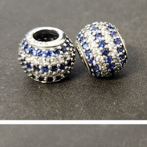 Pandora blue pave ball x 2